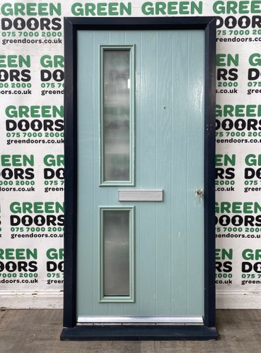 Blue composite front door - composite,