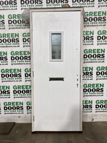 White composite front door - composite,