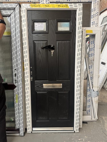 New composite door black - composite, front