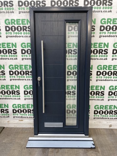 Composite grey front door - grey,