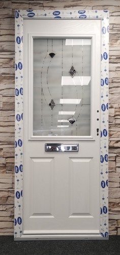 White composite front door - composite,