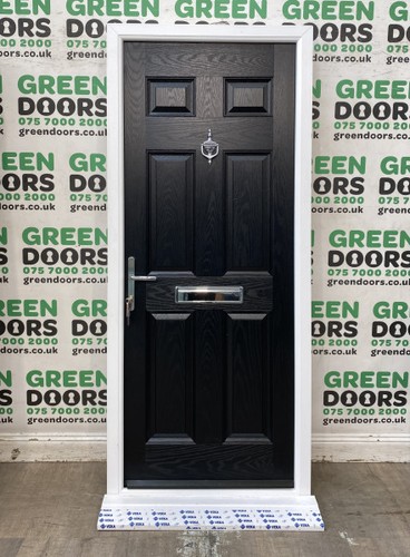Black composite front door - front,