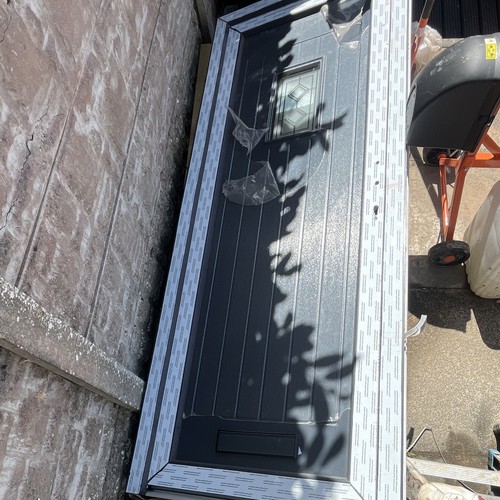 Grey upvc single - upvc, door