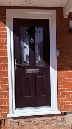 Black composite front door - black,