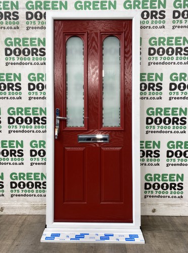 Red composite front door - front,