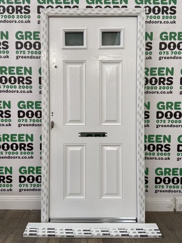 Composite front door - door, white