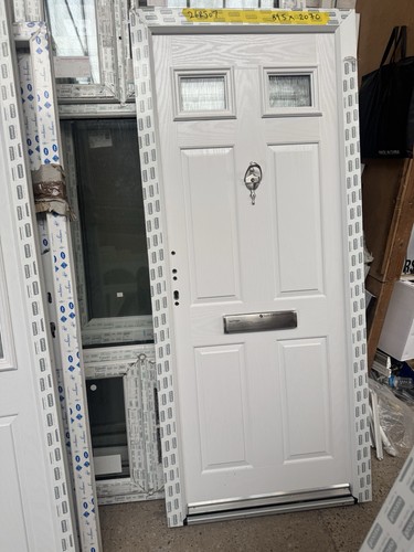 New composite front door - door, white
