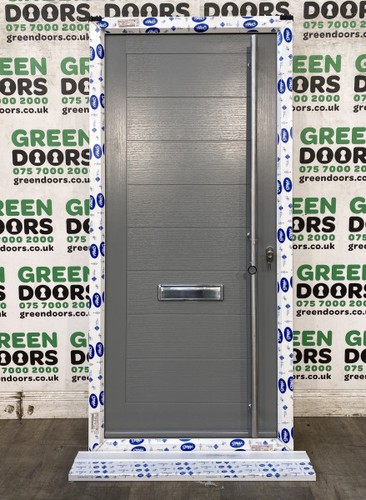 Grey composite front door - composite,